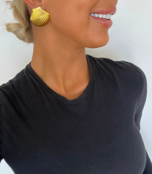 Shell Earrings Water Resistant Beach Jewelry For Everyday Wear by Chansuttpearls