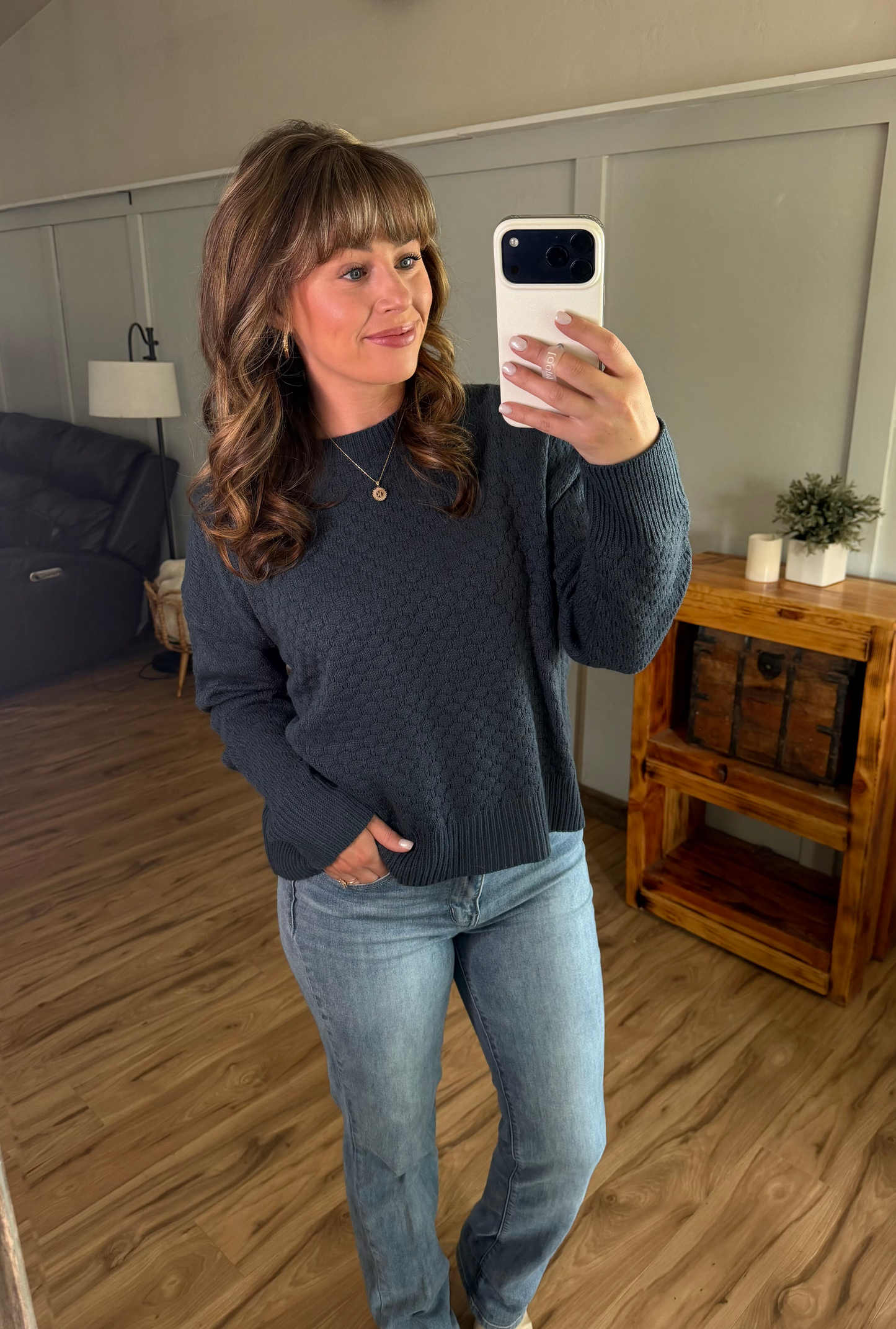 IN STOCK Gianna Pullover Sweater - Teal by Michelle Mae