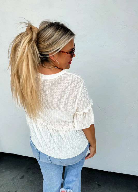 Maggie Lace Babydoll Top by BLAKELEY Designs by Knitted Grace Boutique