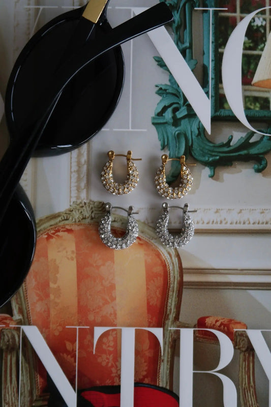 SMALL DIAMOND HOOPS by Chansuttpearls