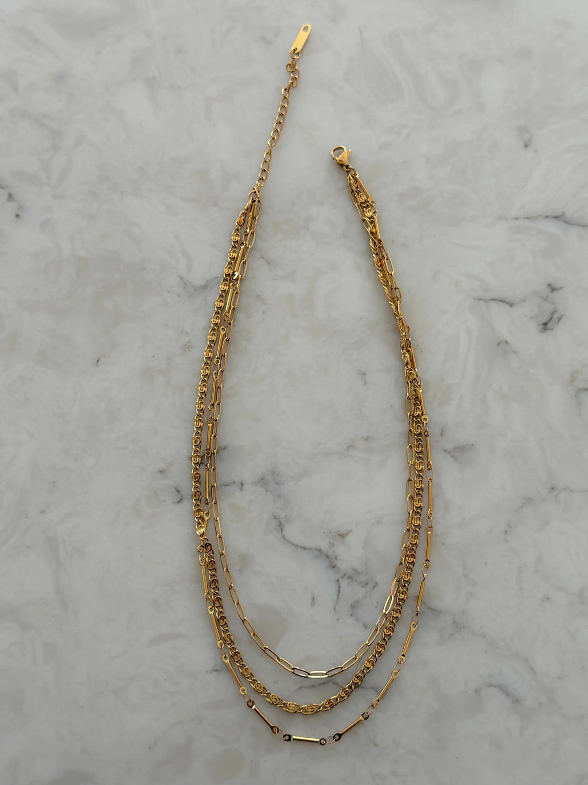 Triple Layered Necklace Water Resistant Lifetime Warranty 16-18 Inches by Chansuttpearls