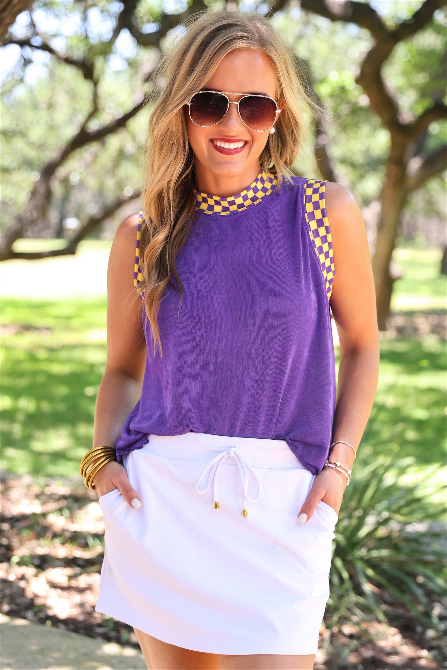 PREORDER- Checkmate Ribbed Tank- Purple by Jess Lea