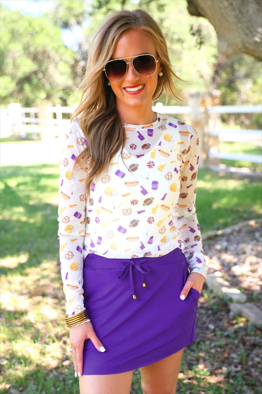 PREORDER- Solid Primary Purple Skort by Jess Lea