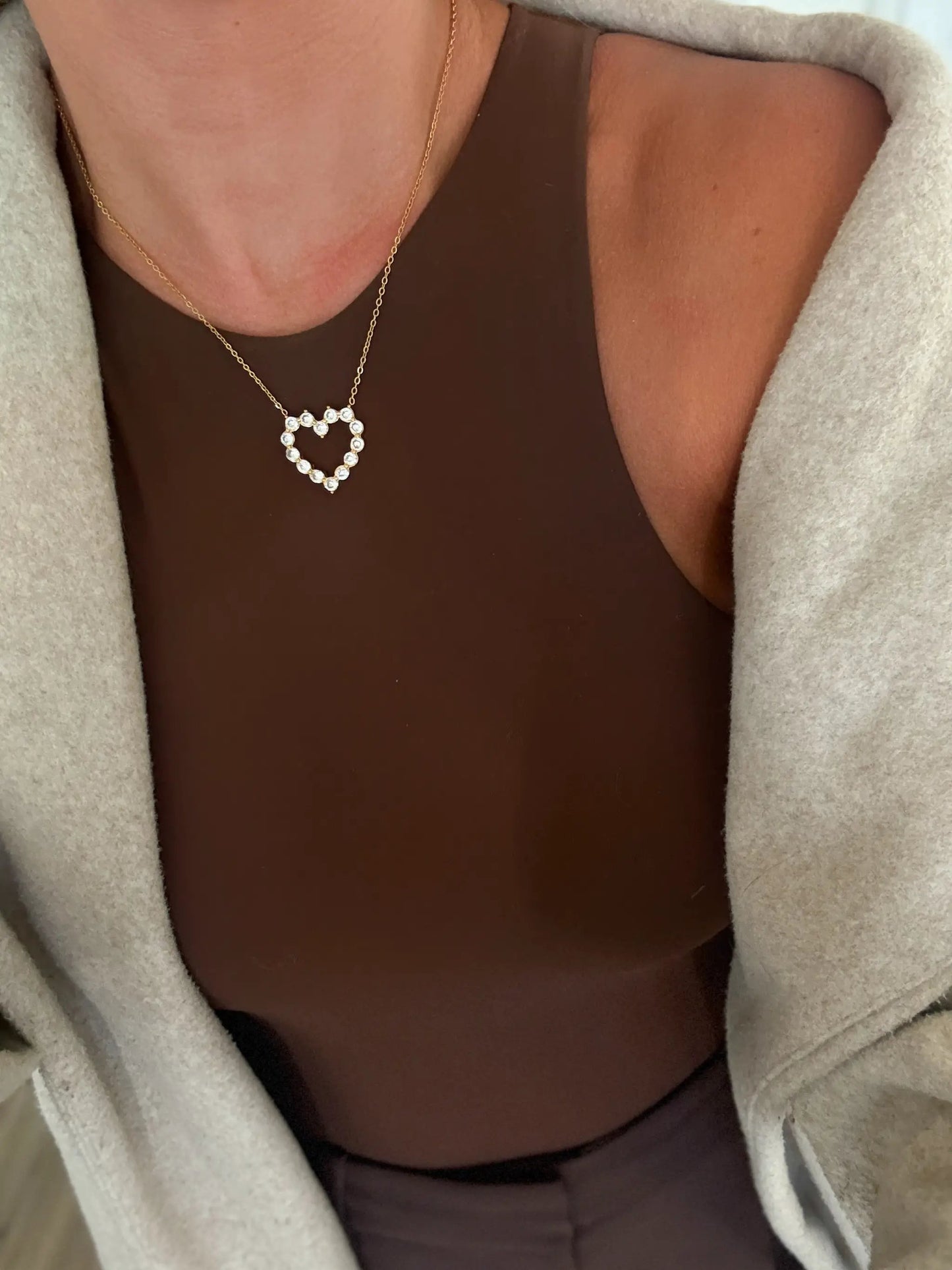 DIAMOND HEART NECKLACE by Chansuttpearls