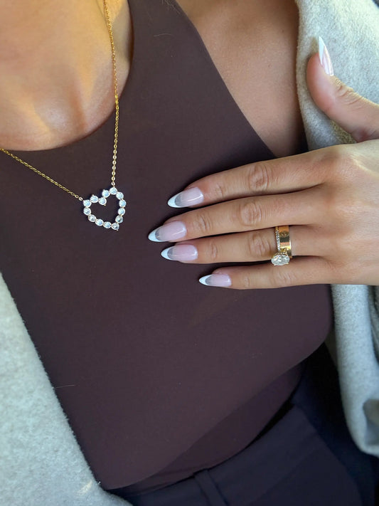 DIAMOND HEART NECKLACE by Chansuttpearls