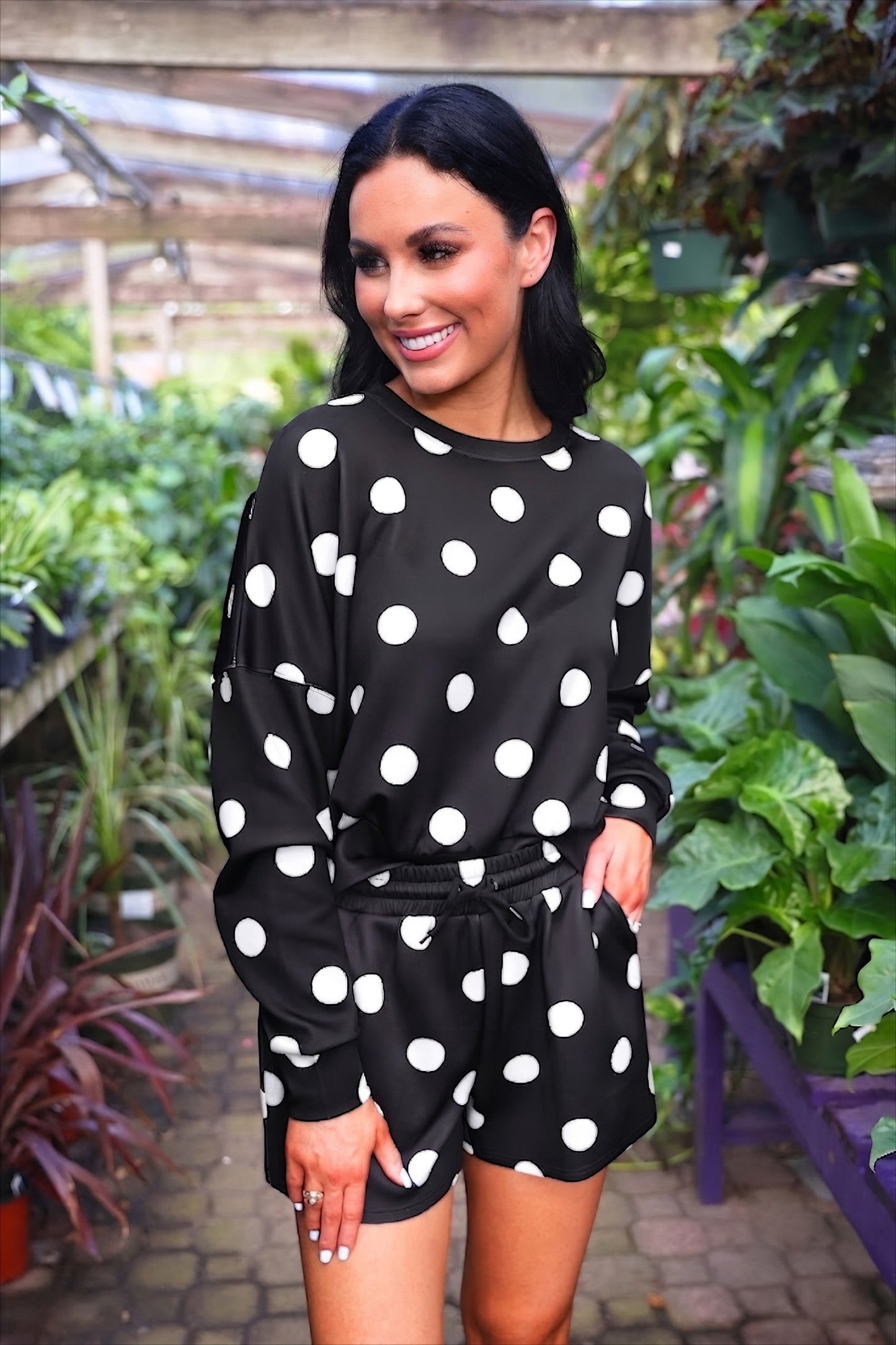 Luna Luxe Pullover Set - After Dark Polka Dot by Jess Lea