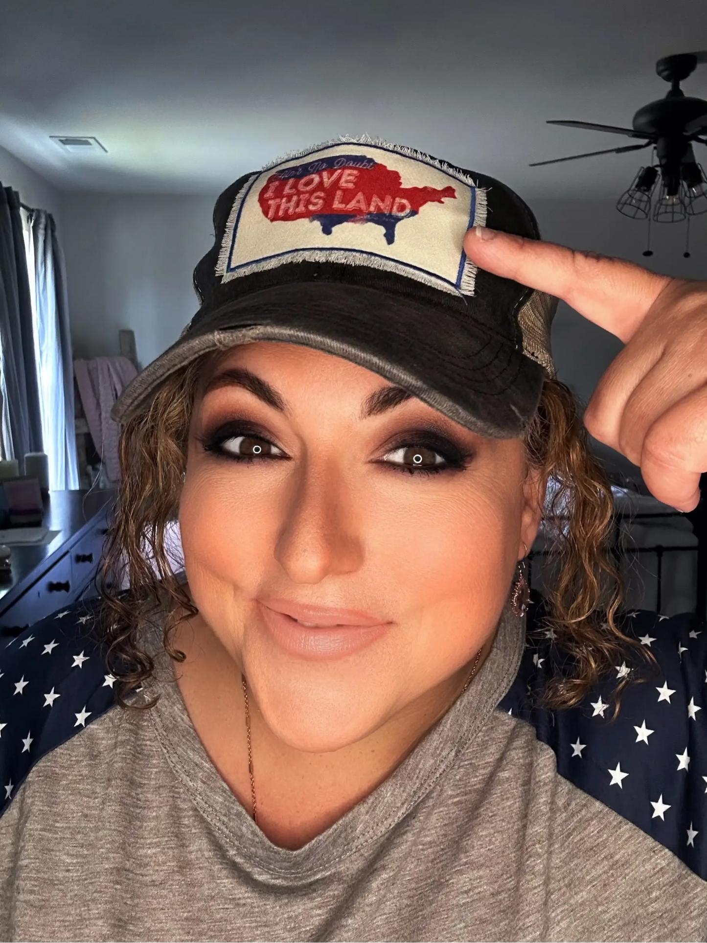 Ain't No Doubt I Love This Land Trucker Hat by Southern Junkie