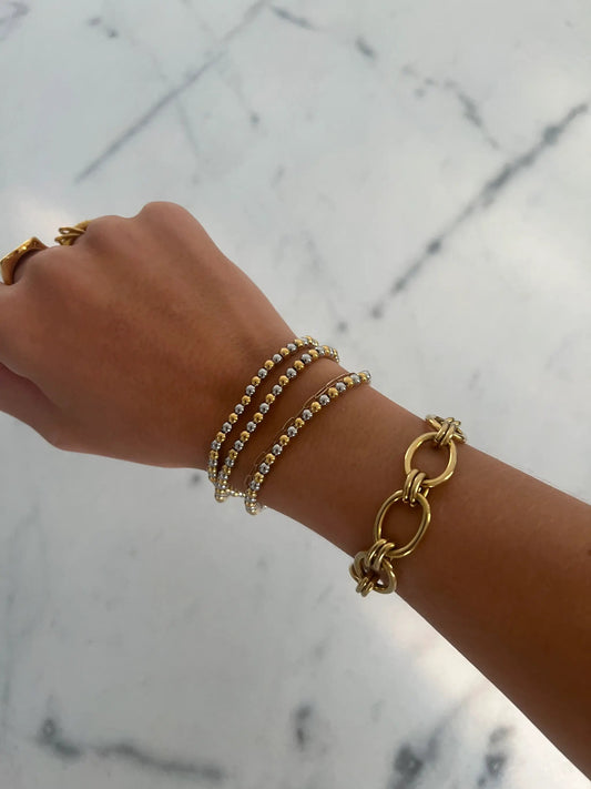 TWO TONED BEADED BRACELET by Chansuttpearls