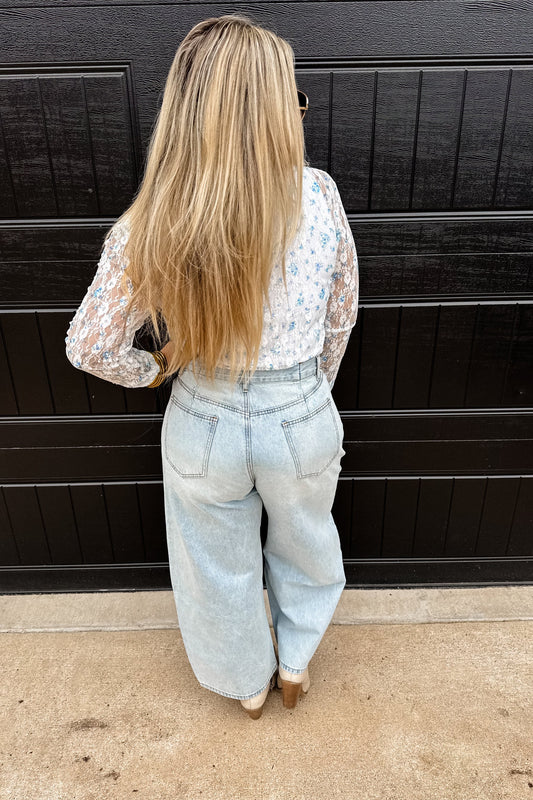 Light Wash Barrel Jeans by Blakeley