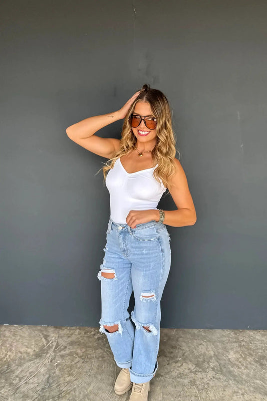 Ashland Straight Leg Distressed Jeans by Blakeley