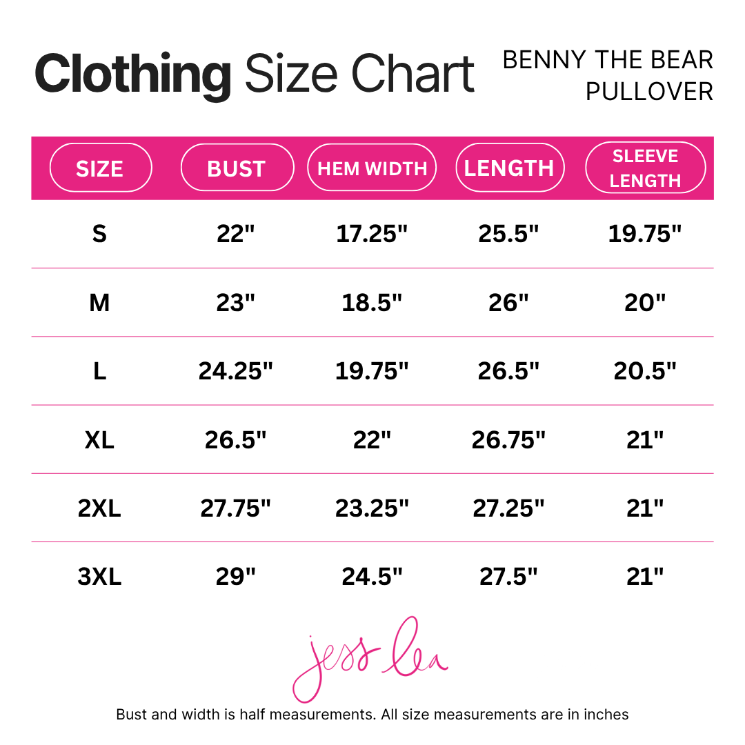 PREORDER- Benny The Bear Game Day Pullover by Jess Lea