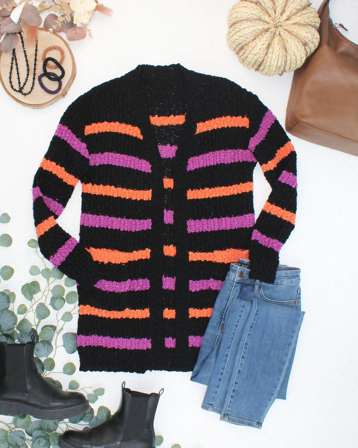 IN STOCK Halloween Striped Cardigan by Michelle Mae