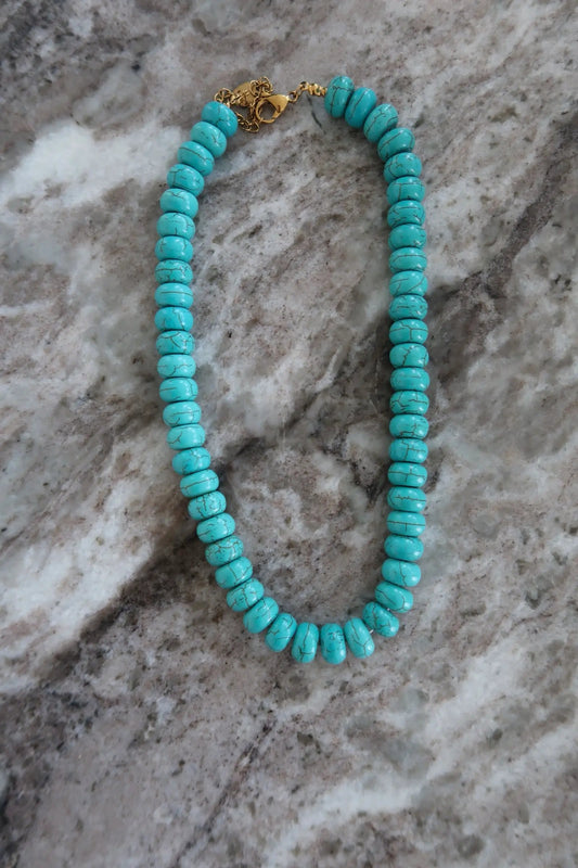 TURQUOISE CHUNKY NECKLACE by Chansuttpearls