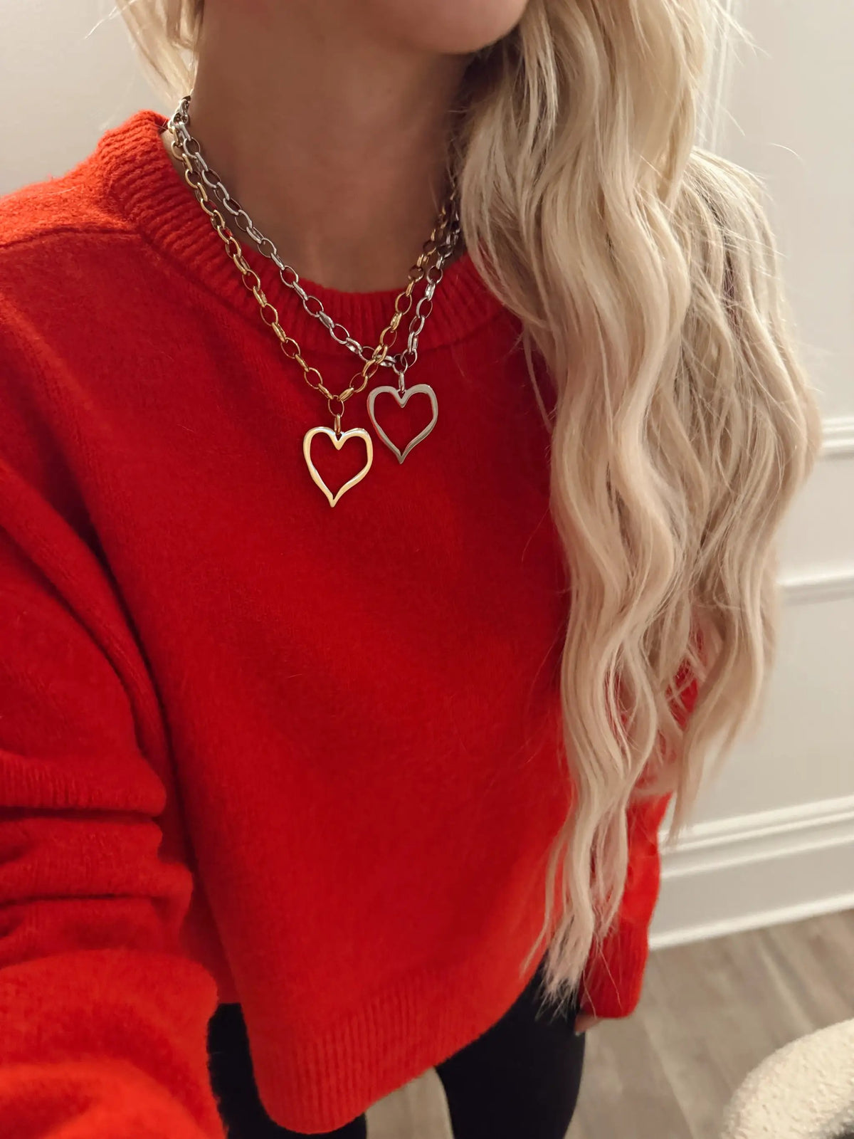 LARGE OPEN HEART NECKLACE by Chansuttpearls