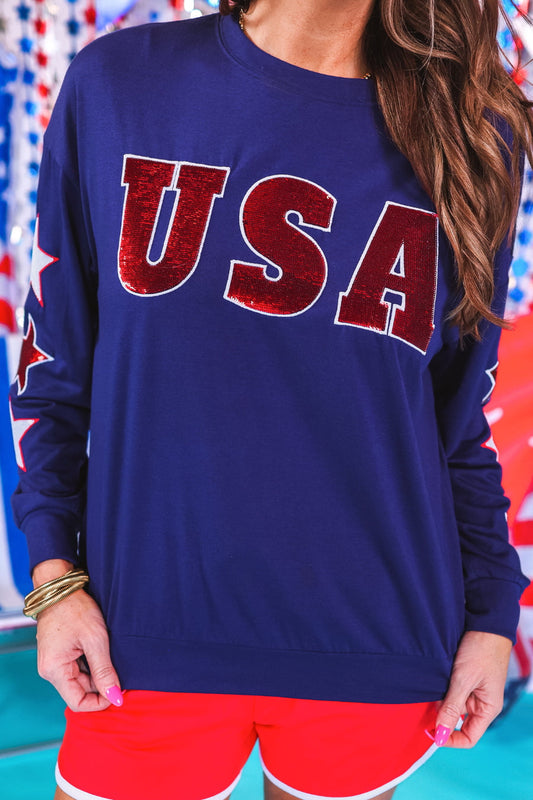 USA Sequin Star Top by Jess Lea