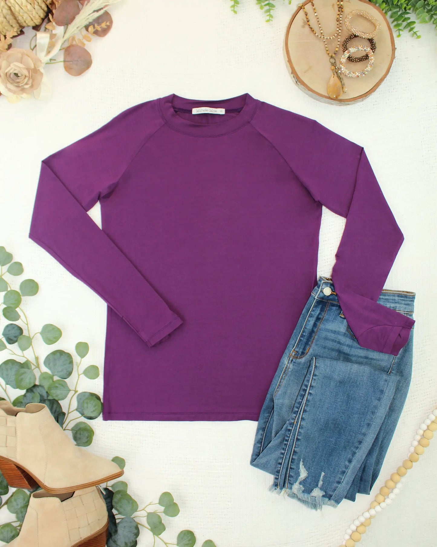 IN STOCK Blair Long Sleeve Top - Purple by Michelle Mae