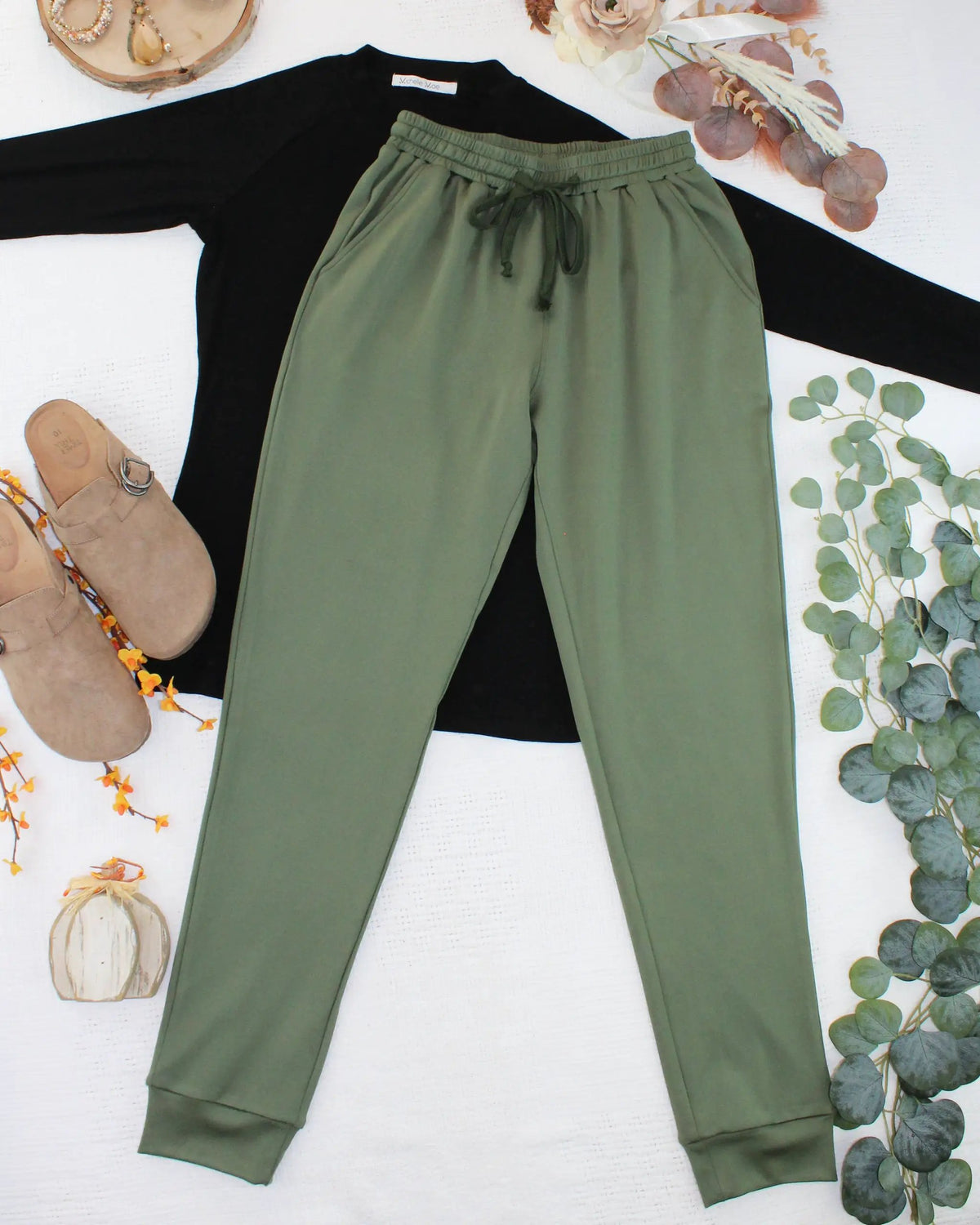 IN STOCK Cloud Joggers - Olive by Michelle Mae