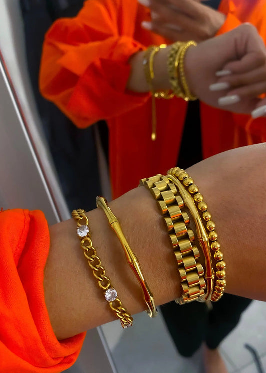 THIN GOLD WATCH BAND by Chansuttpearls