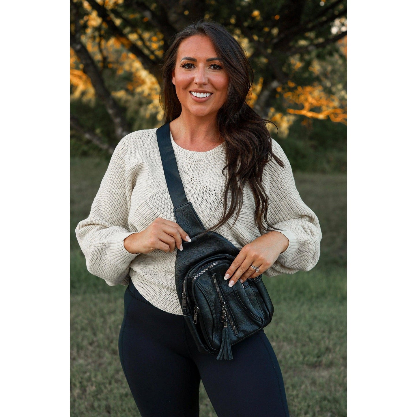 Boho vintage sling bag with adjustable crossbody strap