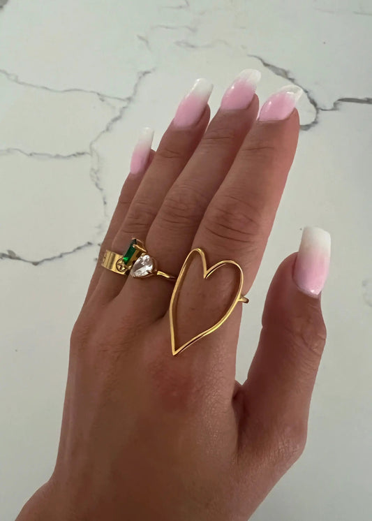 GOLD HEART RING by Chansuttpearls