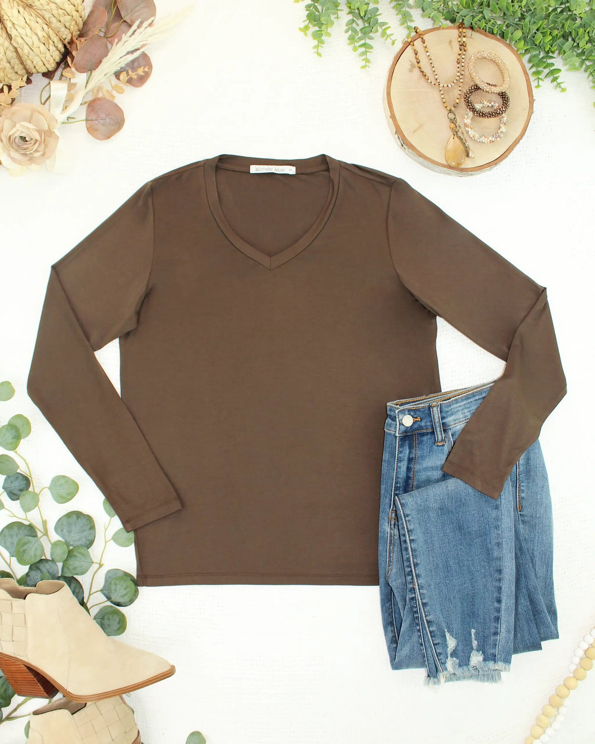IN STOCK Larissa Long Sleeve - Brown by Michelle Mae