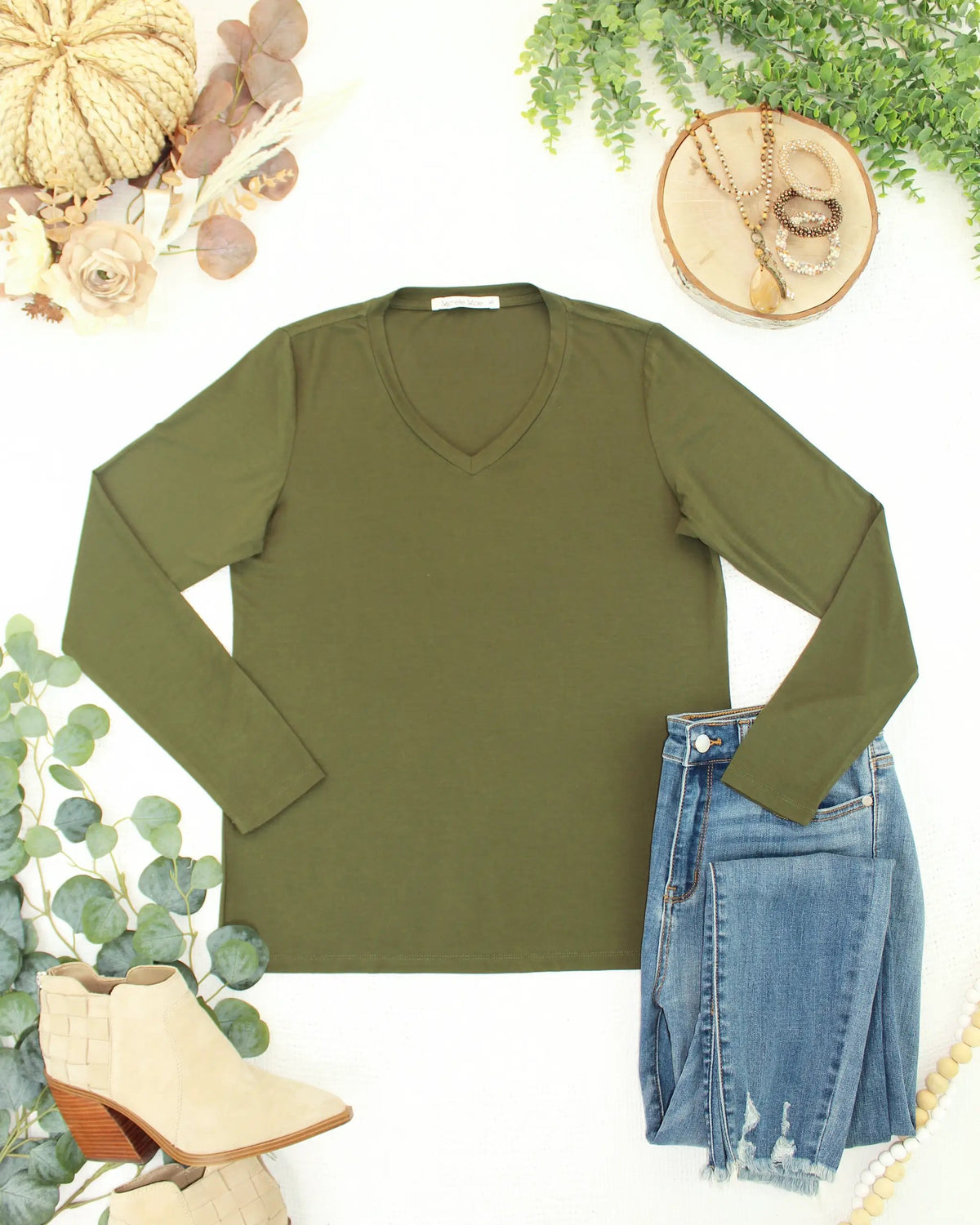 IN STOCK Larissa Long Sleeve - Dark Olive by Michelle Mae