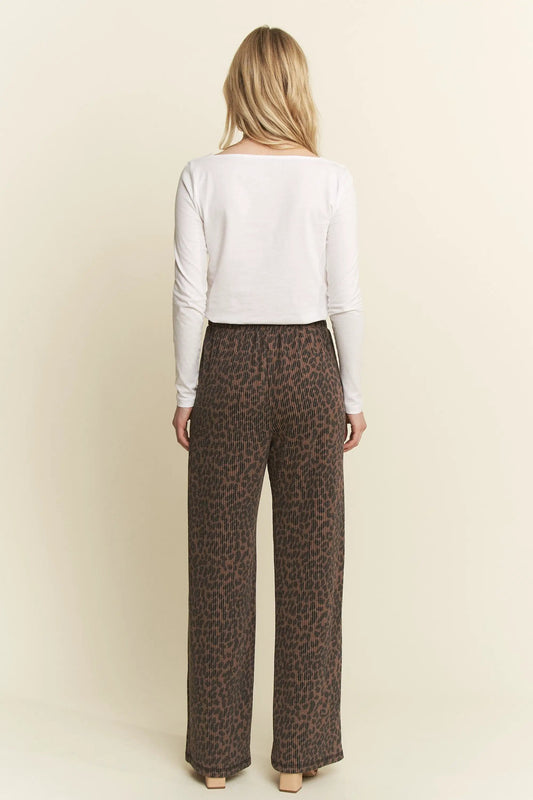 Feline Fierce Plus Sized Ribbed Wide Leg Pants & Pullover by Heimish