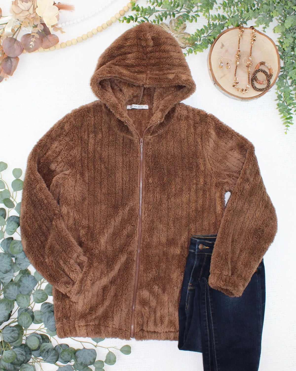 IN STOCK Cozy Sherpa Fullzip - Mocha by Michelle Mae
