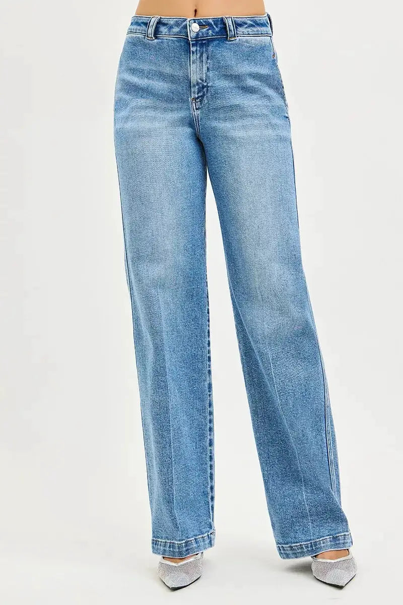 RISEN Slouchy Straight Jeans by Trendsi
