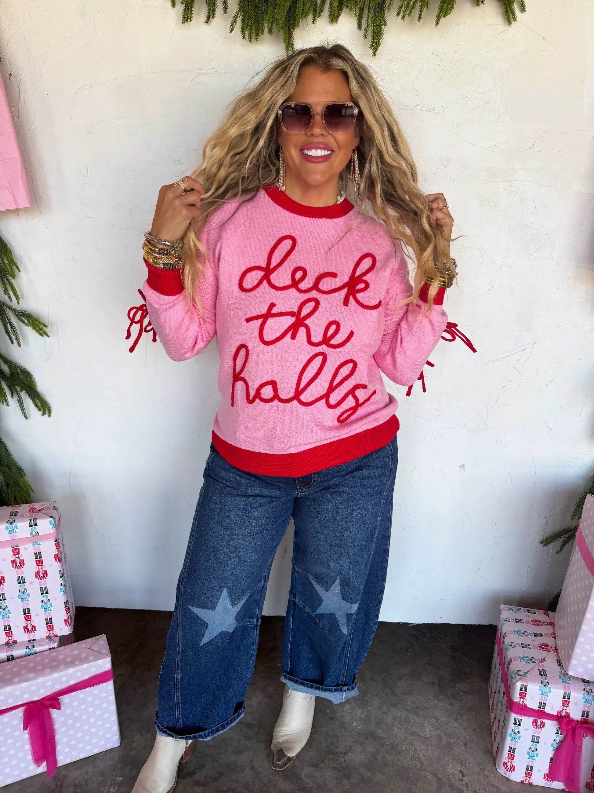 PREORDER- DECK THE HALLS BOW SWEATER by BLAKELEY