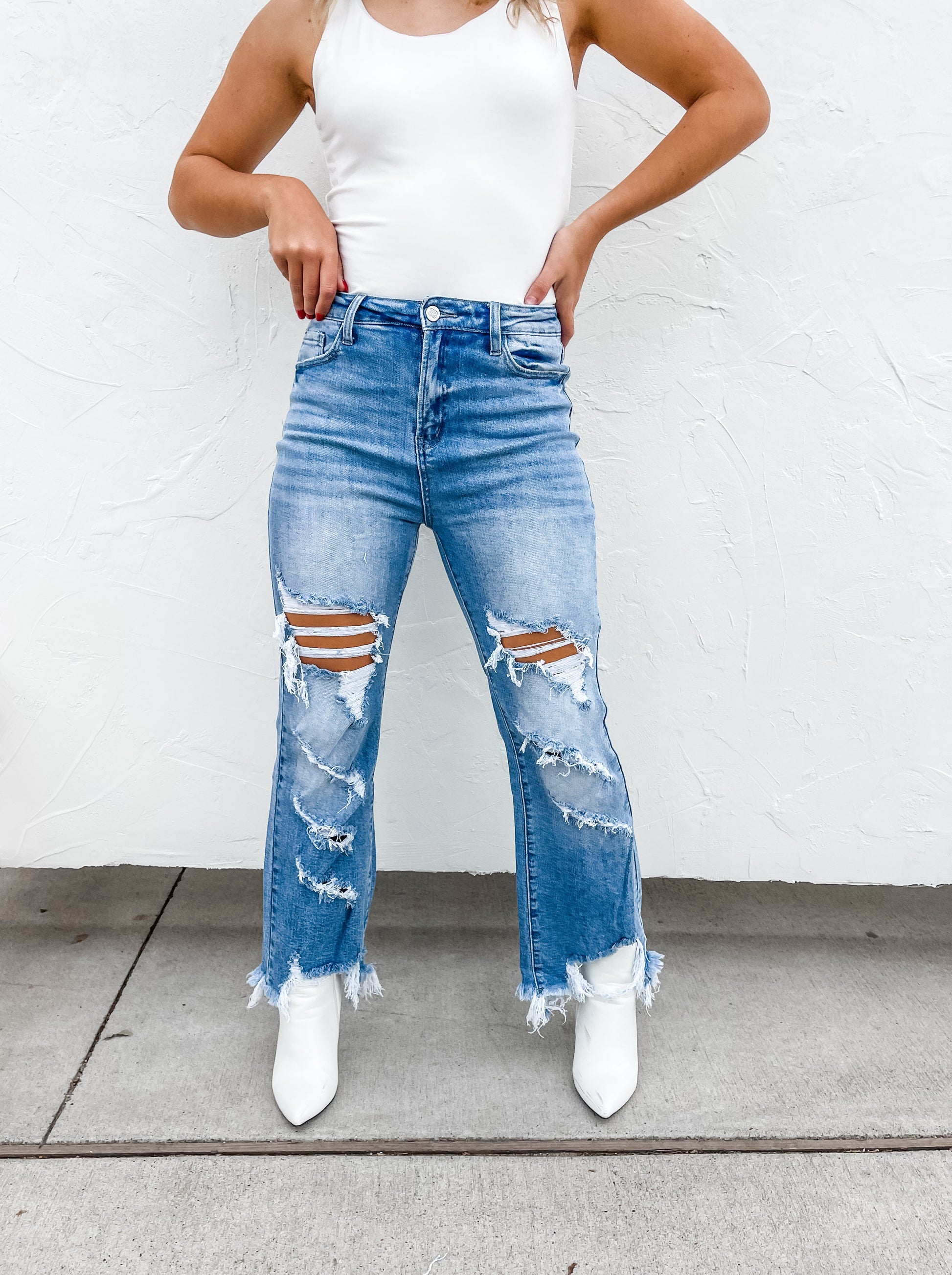 Blakeley Urban Distressed Crop Jean - Preorder by Blakeley