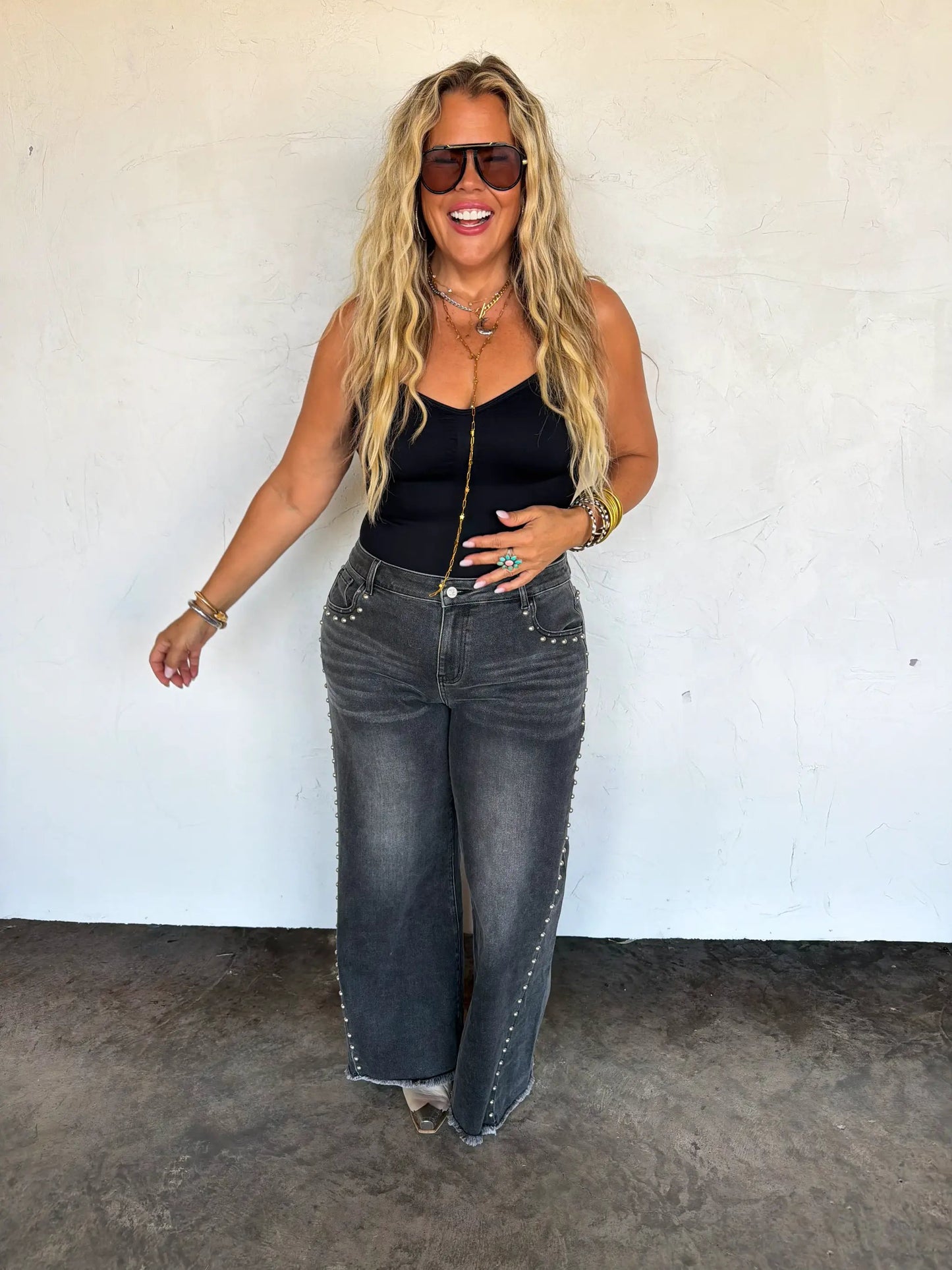 PREORDER- OFF THE GRID STUDDED JEANS by BLAKELEY