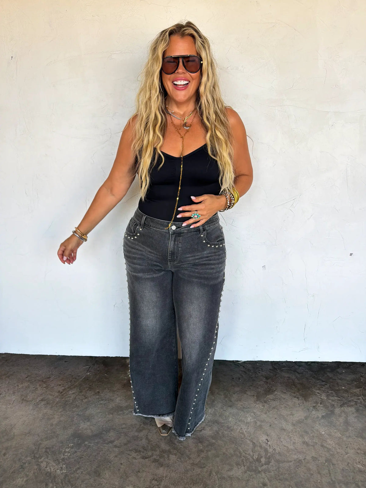 PREORDER- OFF THE GRID STUDDED JEANS by BLAKELEY