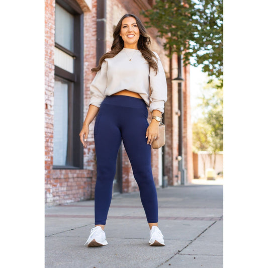 PreOrder  | The Nyla -  Navy Full-Length with Pocket Leggings