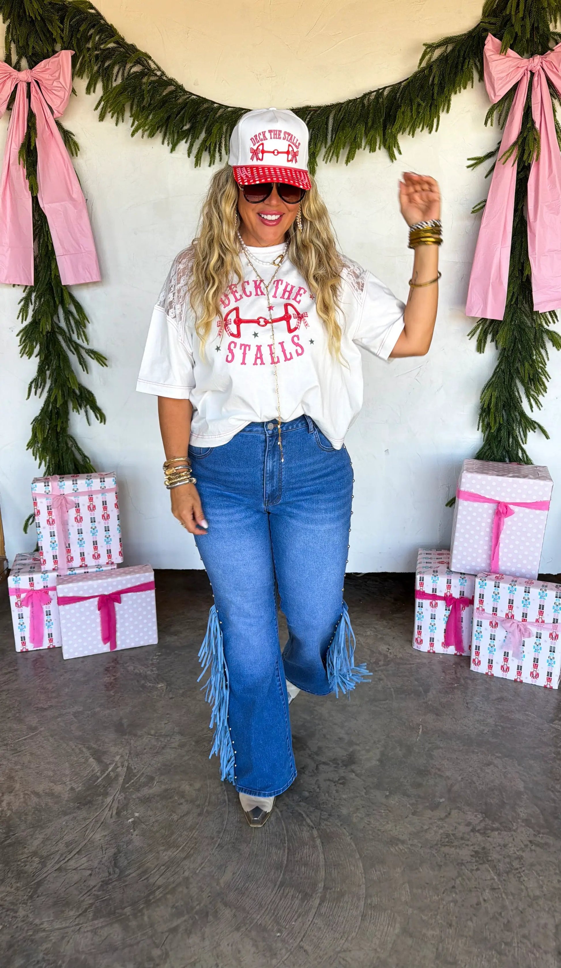 PREORDER- DECK THE STALLS LACE TEE by BLAKELEY