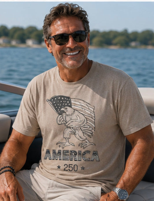 America 250 Eagle Flag Unisex T-Shirt by Knitted Grace