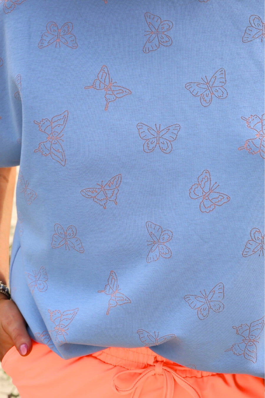 Millie Burn Out Tee- Butterflies