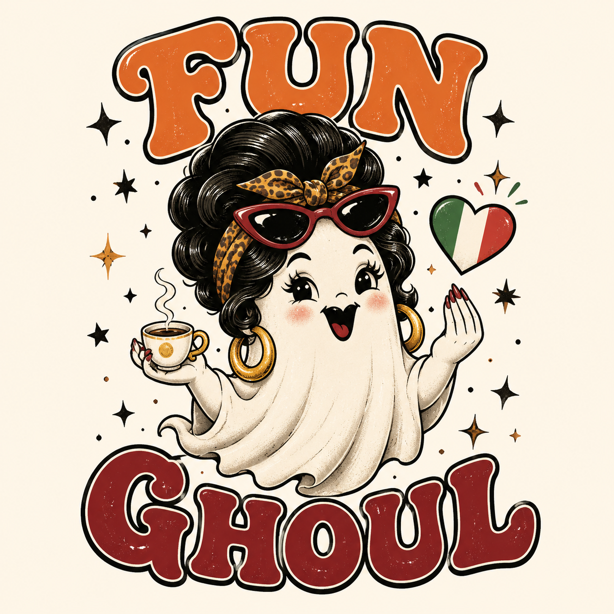 Fun Ghoul Inside Out Sweatshirt Retro Italian American Ghost Spooky Season by Knitted Grace