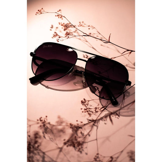 Ready to Ship | The Alex  Black/Black - High Quality Unisex Aviator Sunglasses