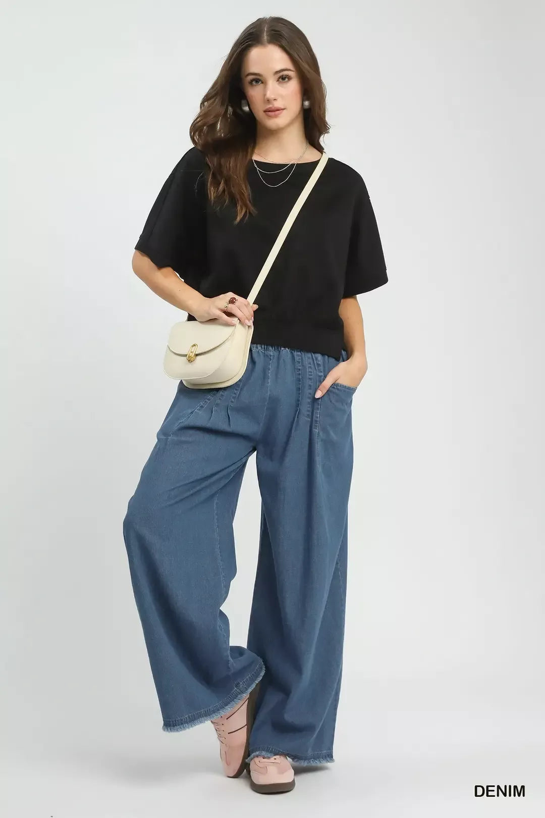 Umgee Stone Washed Wide Leg Pants by Trendsi