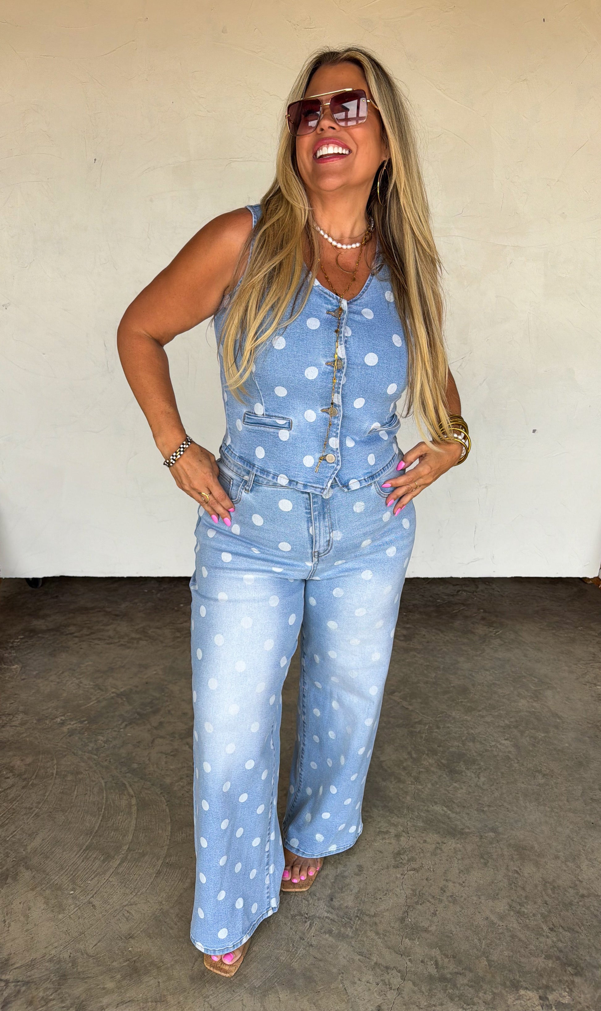 SPRINKLE ME DENIM VEST by Blakeley