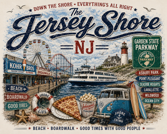 The Jersey Shore NJ Ivory Unisex T-Shirt