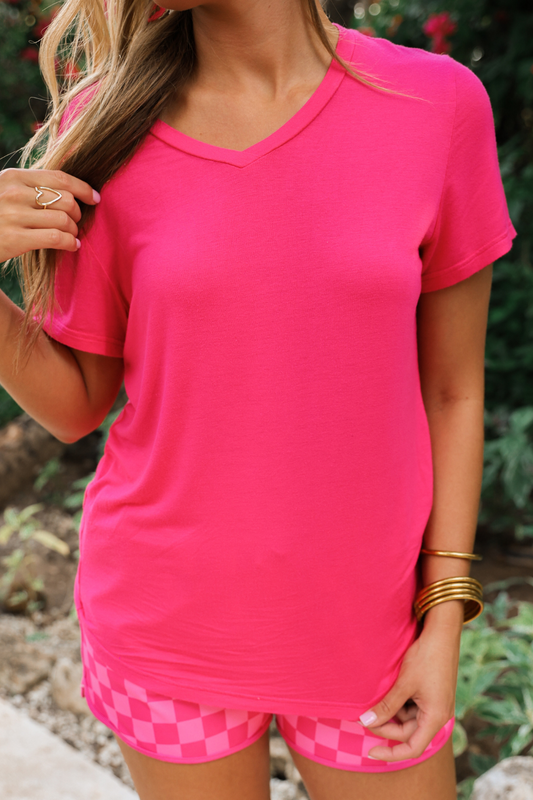 Jess Lea Basic Tee- Hot Pink by Jess Lea
