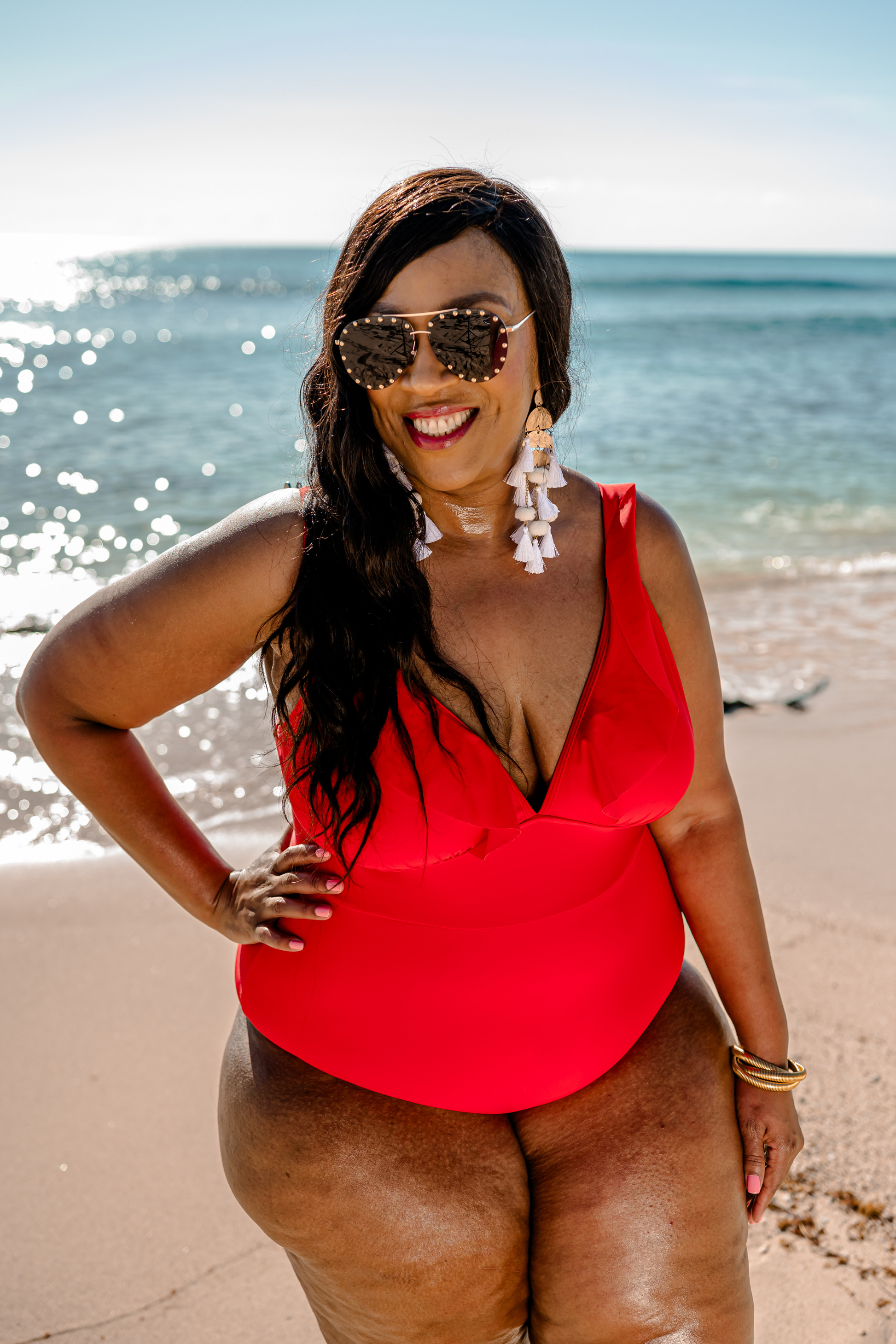 Red Hot Ruffle One Piece Swimsuit