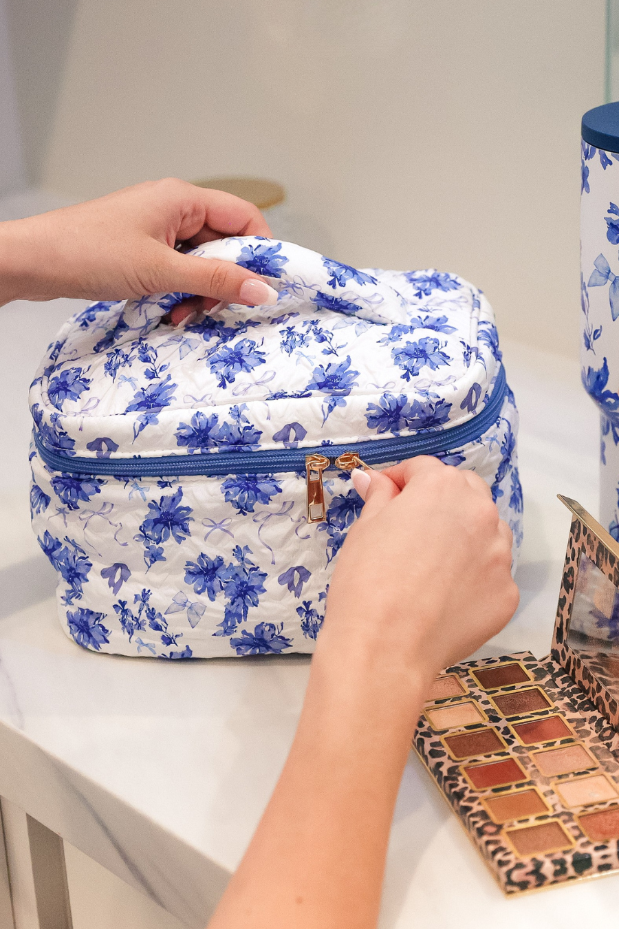 Jetsetter Quilted Bag- Blue Blossom