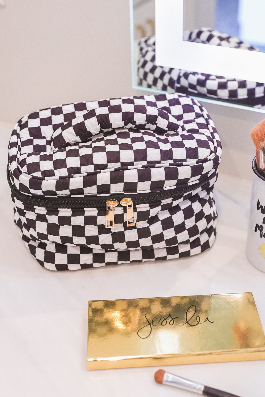 Jetsetter Quilted Bag- Checkerboard Checkered