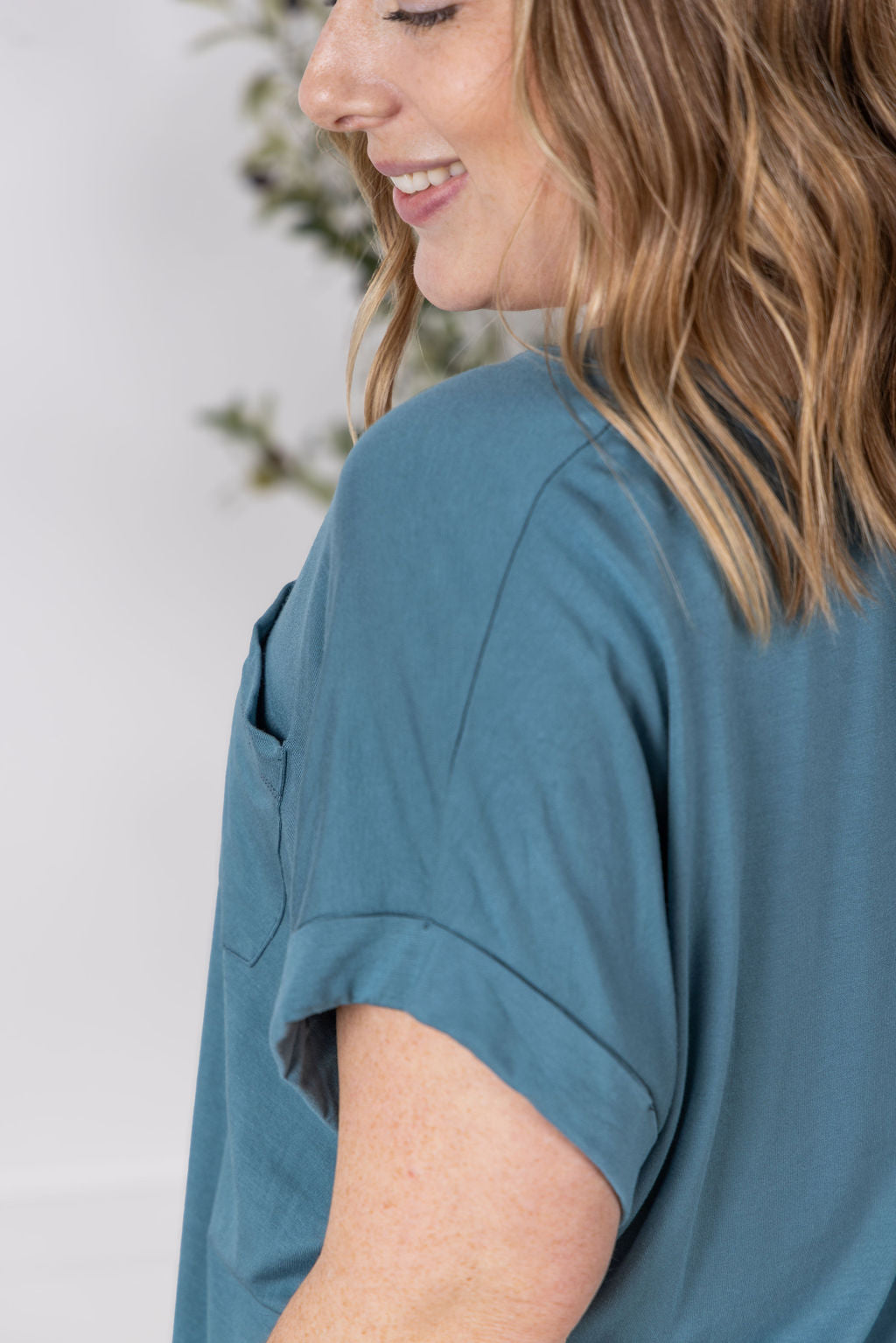 IN STOCK Sierra Pocket Top - Light Teal FINAL SALE