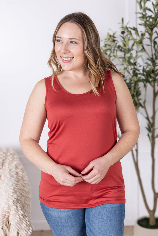 IN STOCK Luxe Crew Tank - Papaya FINAL SALE