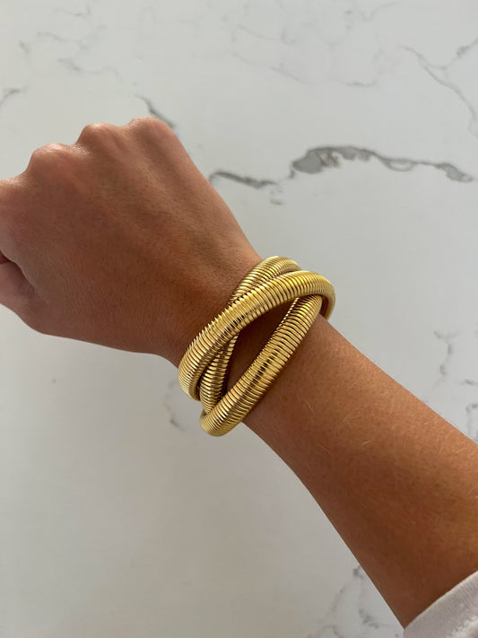 TRIPLE GOLD EMMA BRACELET by Chansuttpearls