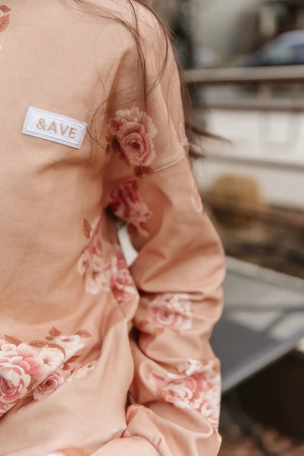 University SideSlit Pullover - Peachy Petals by Ampersand Avenue